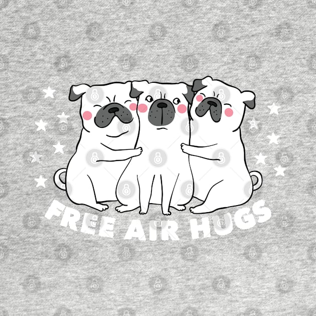 Free Air Hugs Cute Pug Dog Puppy Social Distancing by markz66